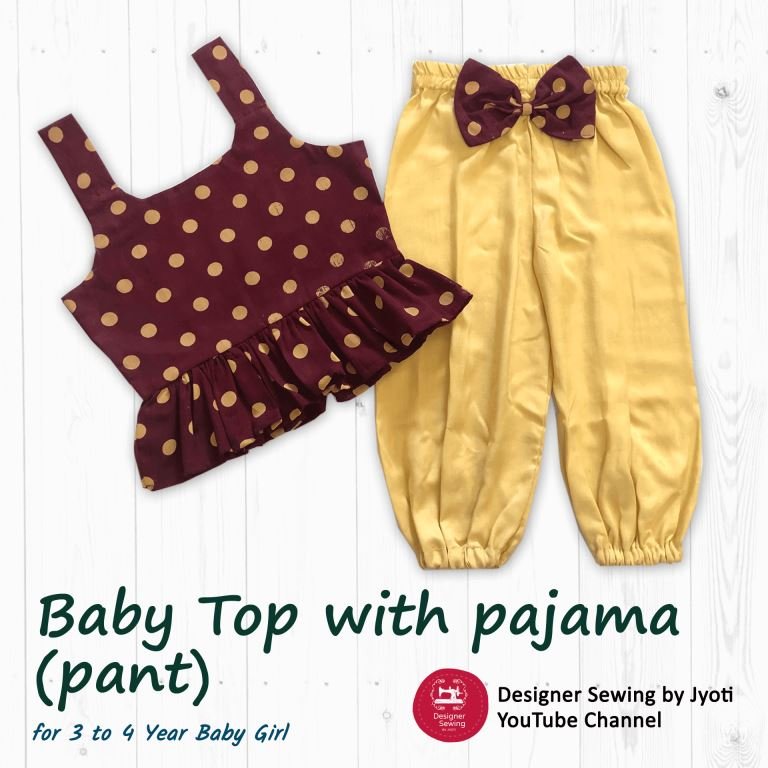 Baby rop with pajama for 3 to 4 Year Girl Baby Frock Cutting Stitching