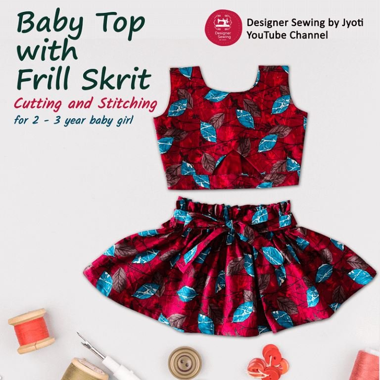Baby top with frill Baby Frock Cutting Stitching
